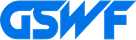 Blue GSWF logo in bold, angular typography, representing a brand known for automotive and architectural film products.